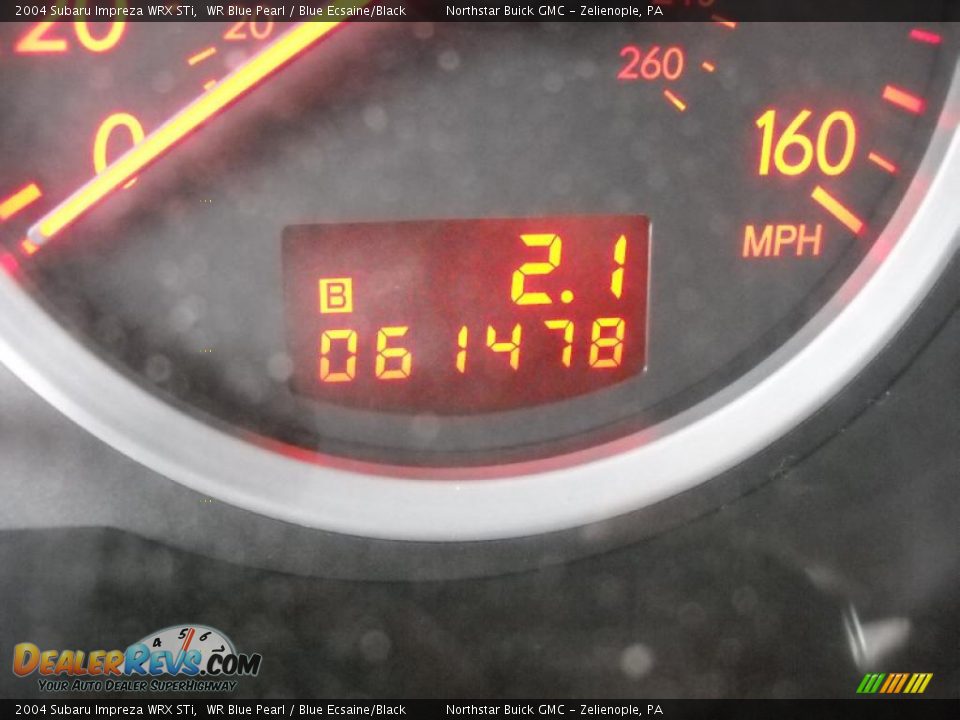 2004 Subaru Impreza WRX STi WR Blue Pearl / Blue Ecsaine/Black Photo #20