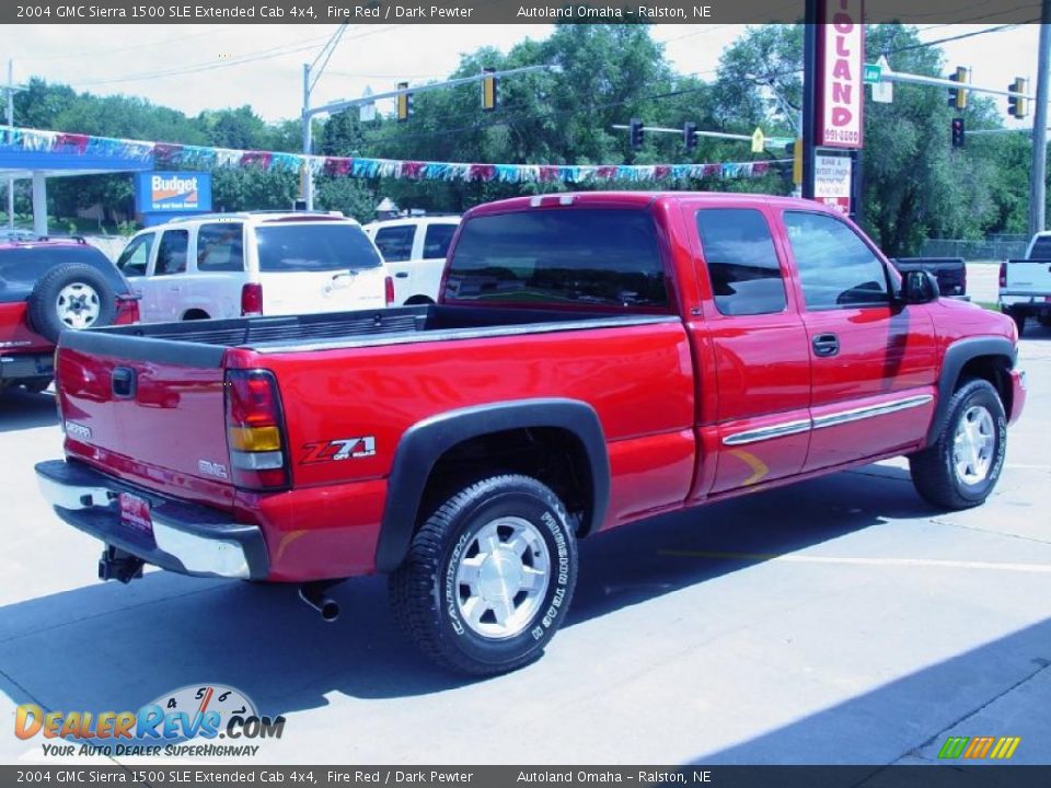 2004 GMC Sierra 1500 SLE Extended Cab 4x4 Fire Red / Dark Pewter Photo #5
