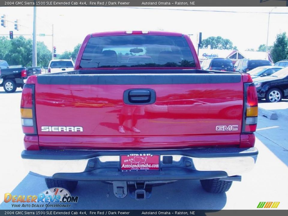 2004 GMC Sierra 1500 SLE Extended Cab 4x4 Fire Red / Dark Pewter Photo #6