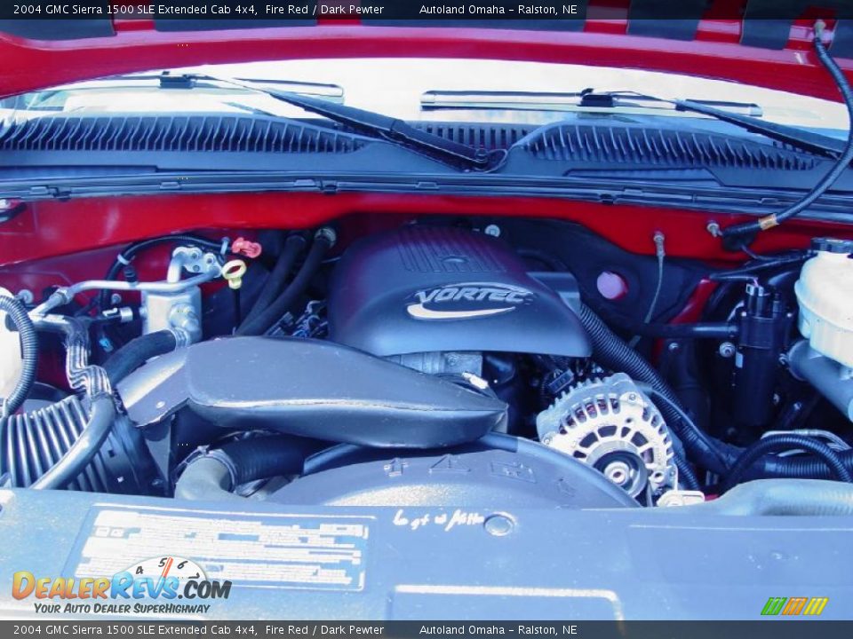 2004 GMC Sierra 1500 SLE Extended Cab 4x4 Fire Red / Dark Pewter Photo #19