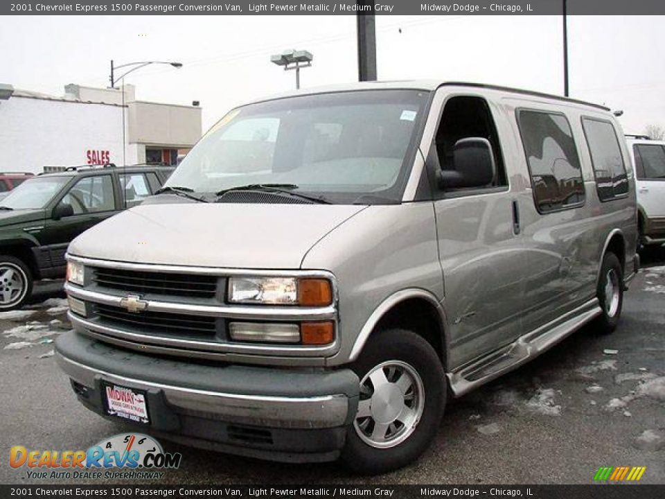 2001 Chevrolet Express 1500 Passenger Conversion Van Light Pewter Metallic / Medium Gray Photo #1