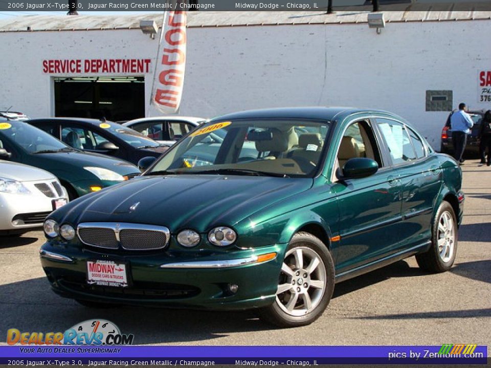 2006 Jaguar X-Type 3.0 Jaguar Racing Green Metallic / Champagne Photo #1