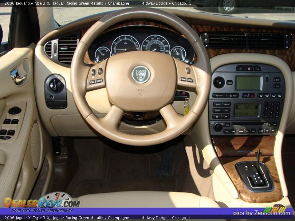 2006 Jaguar X-Type 3.0 Jaguar Racing Green Metallic / Champagne Photo #5