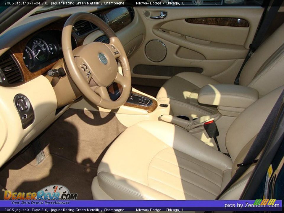 2006 Jaguar X-Type 3.0 Jaguar Racing Green Metallic / Champagne Photo #6