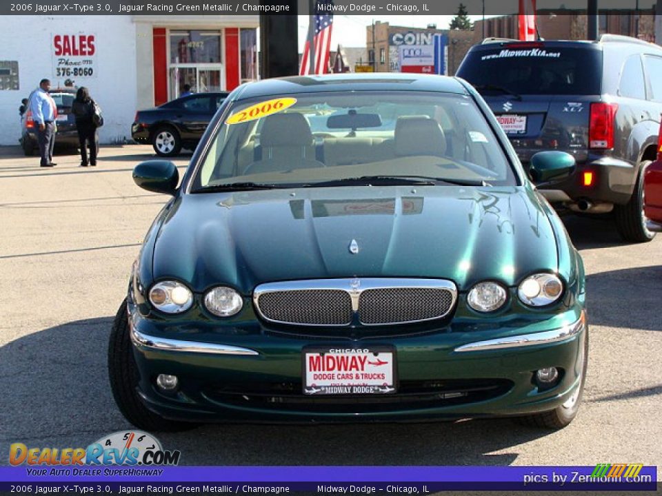2006 Jaguar X-Type 3.0 Jaguar Racing Green Metallic / Champagne Photo #8