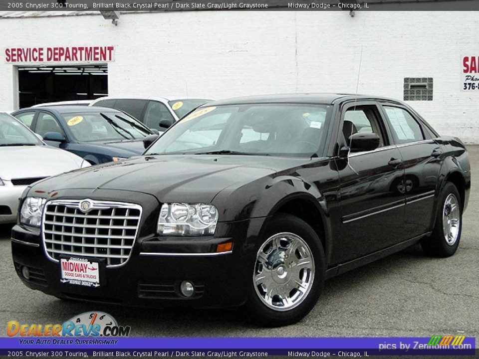 2005 Chrysler 300 Touring Brilliant Black Crystal Pearl / Dark Slate Gray/Light Graystone Photo #1