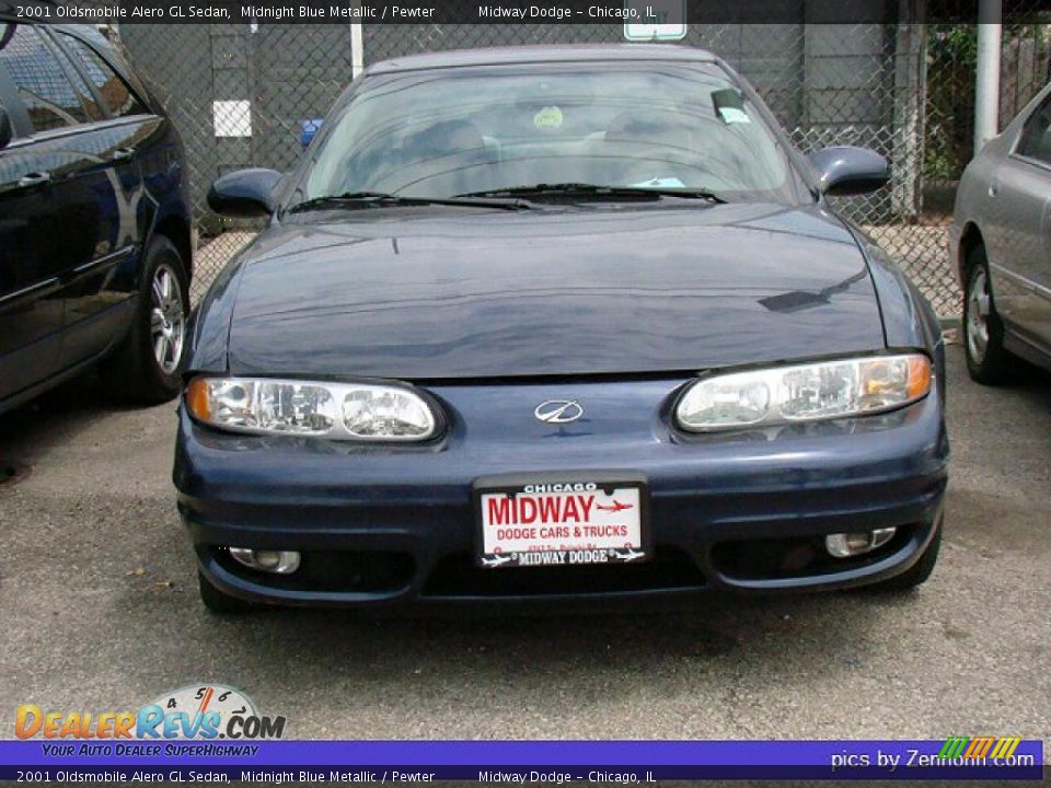 2001 Oldsmobile Alero GL Sedan Midnight Blue Metallic / Pewter Photo #3