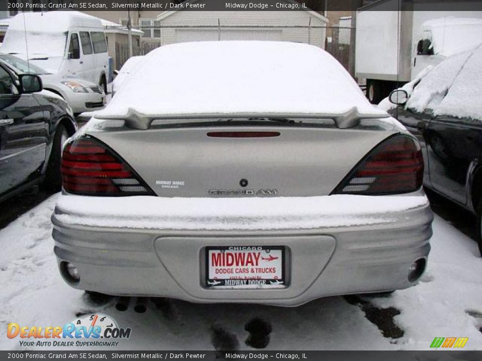 2000 Pontiac Grand Am SE Sedan Silvermist Metallic / Dark Pewter Photo #9