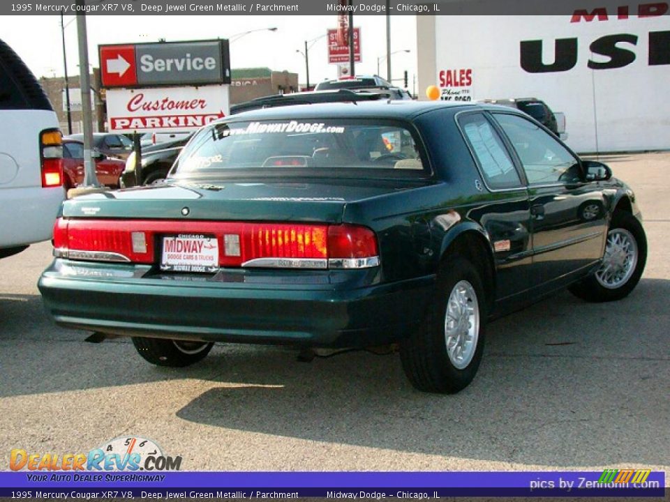 1995 Mercury Cougar XR7 V8 Deep Jewel Green Metallic / Parchment Photo #2