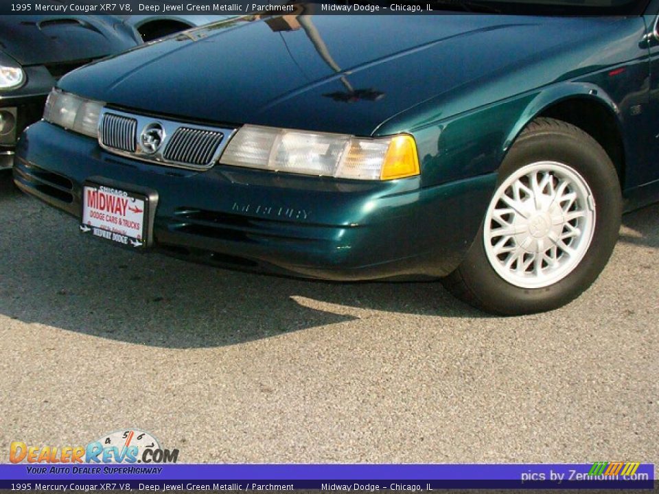 1995 Mercury Cougar XR7 V8 Deep Jewel Green Metallic / Parchment Photo #7