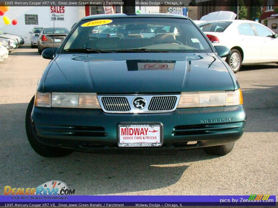 1995 Mercury Cougar XR7 V8 Deep Jewel Green Metallic / Parchment Photo #8