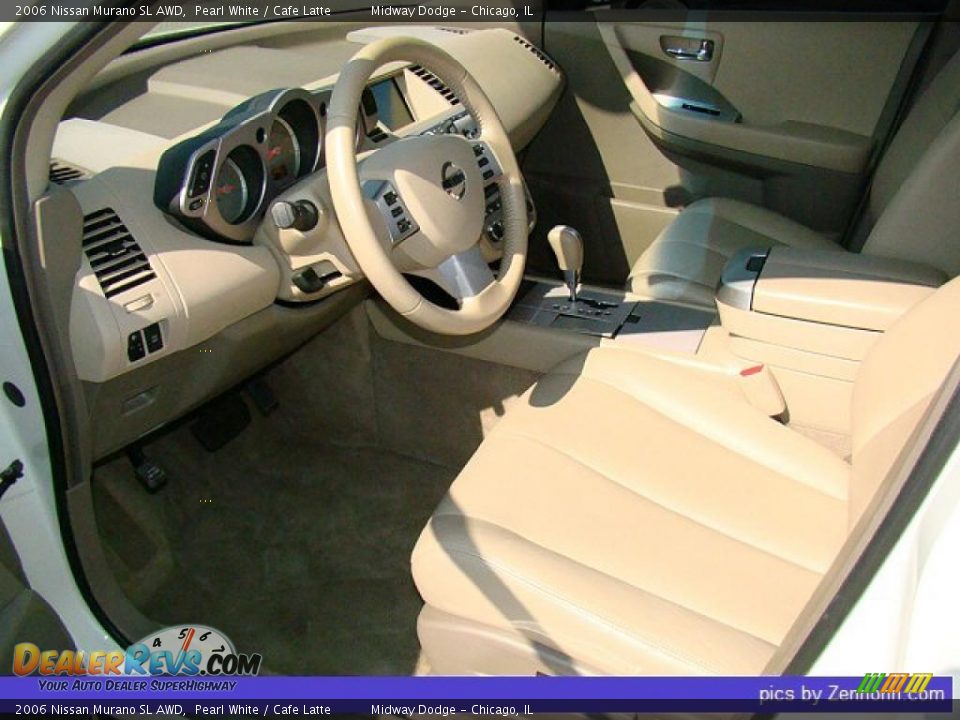 2006 Nissan Murano SL AWD Pearl White / Cafe Latte Photo #6