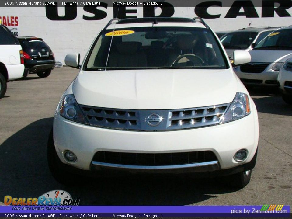 2006 Nissan Murano SL AWD Pearl White / Cafe Latte Photo #8
