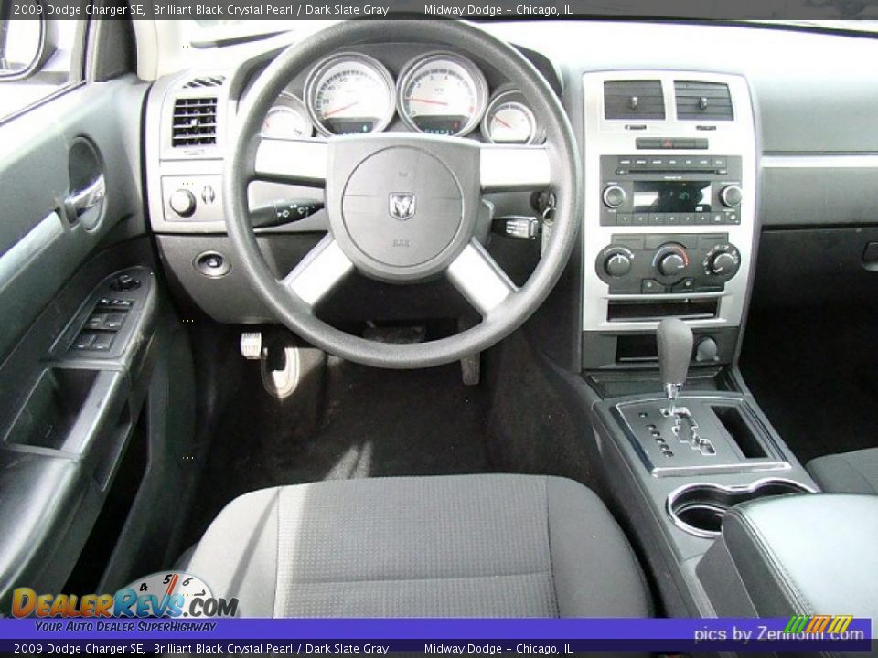 2009 Dodge Charger SE Brilliant Black Crystal Pearl / Dark Slate Gray Photo #6