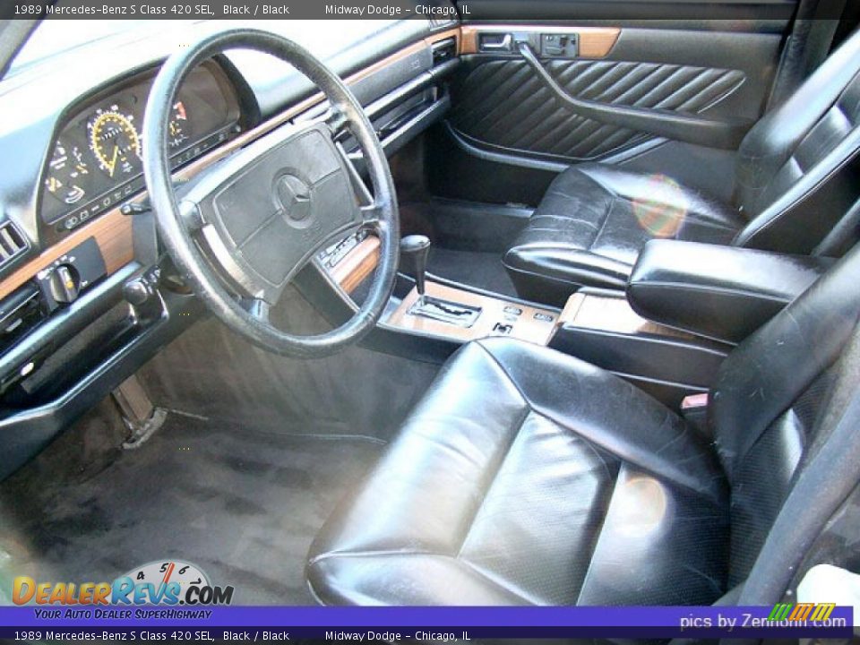1989 Mercedes-Benz S Class 420 SEL Black / Black Photo #4