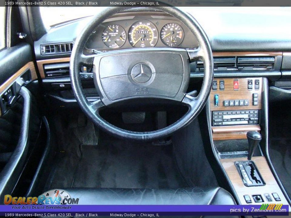 1989 Mercedes-Benz S Class 420 SEL Black / Black Photo #6