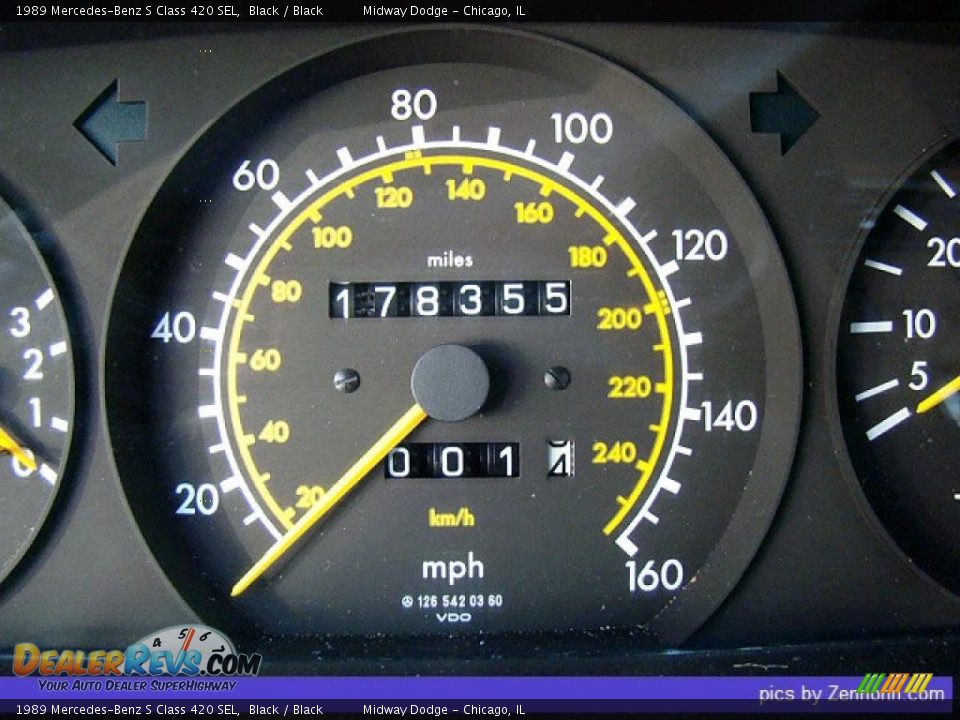 1989 Mercedes-Benz S Class 420 SEL Black / Black Photo #7