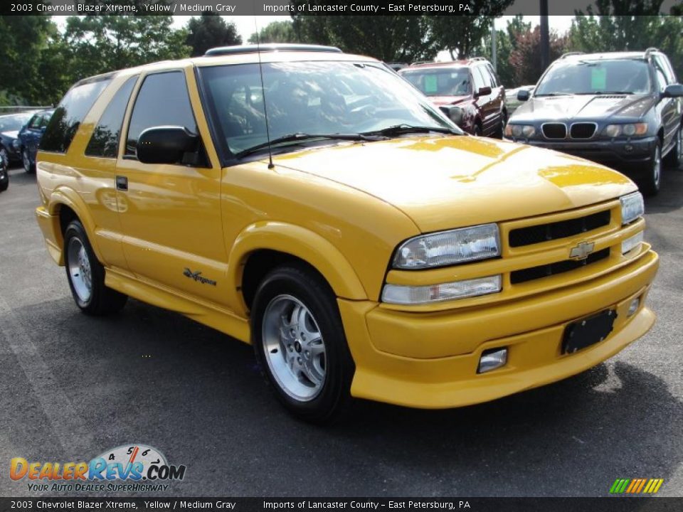 2003 Chevrolet Blazer Xtreme Yellow / Medium Gray Photo #1