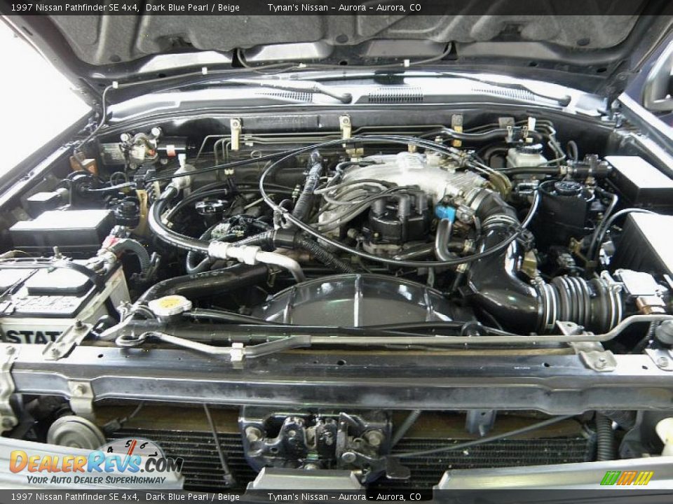 1997 Nissan Pathfinder SE 4x4 Dark Blue Pearl / Beige Photo #18