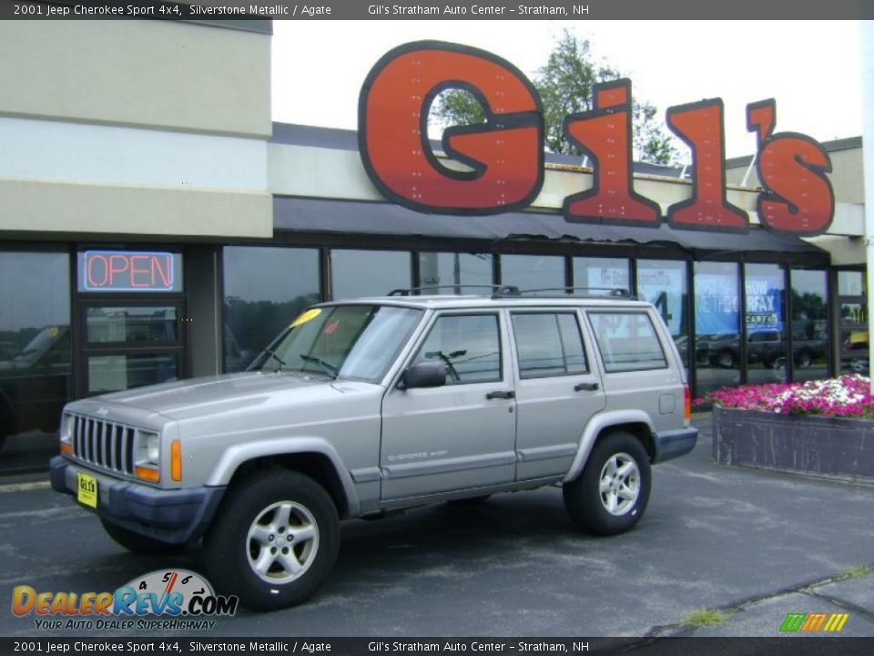 2001 Jeep Cherokee Sport 4x4 Silverstone Metallic / Agate Photo #1