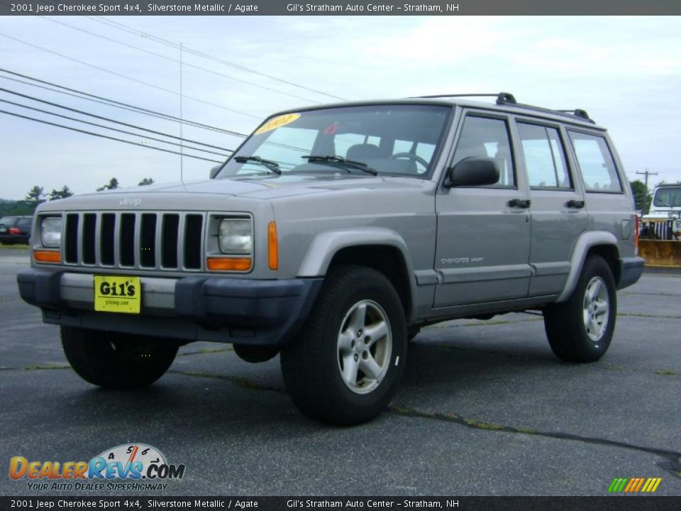 2001 Jeep Cherokee Sport 4x4 Silverstone Metallic / Agate Photo #3