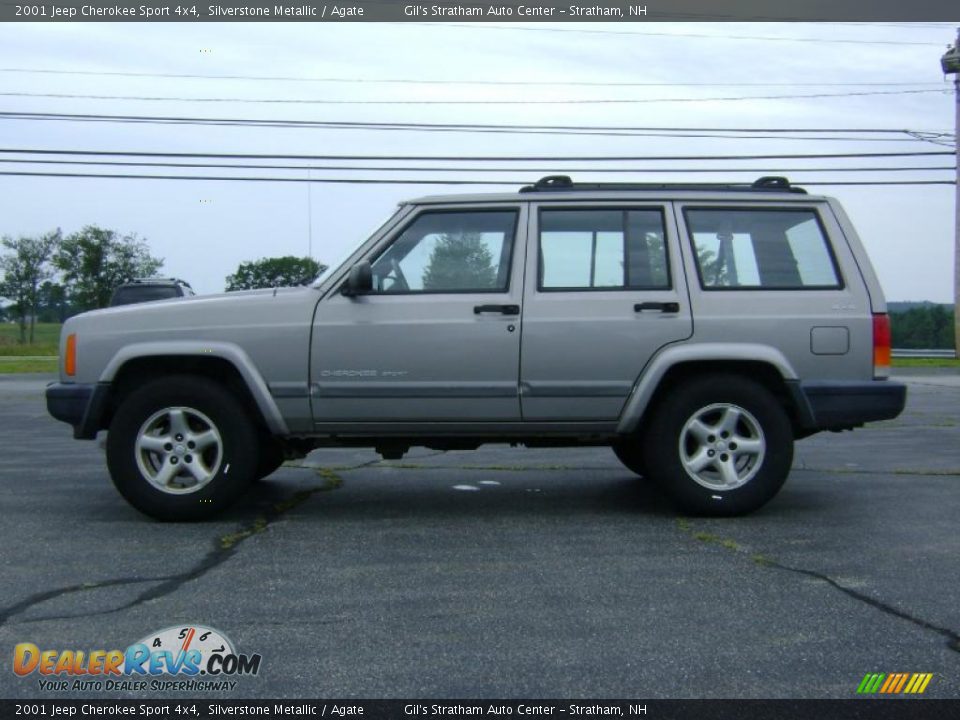2001 Jeep Cherokee Sport 4x4 Silverstone Metallic / Agate Photo #4