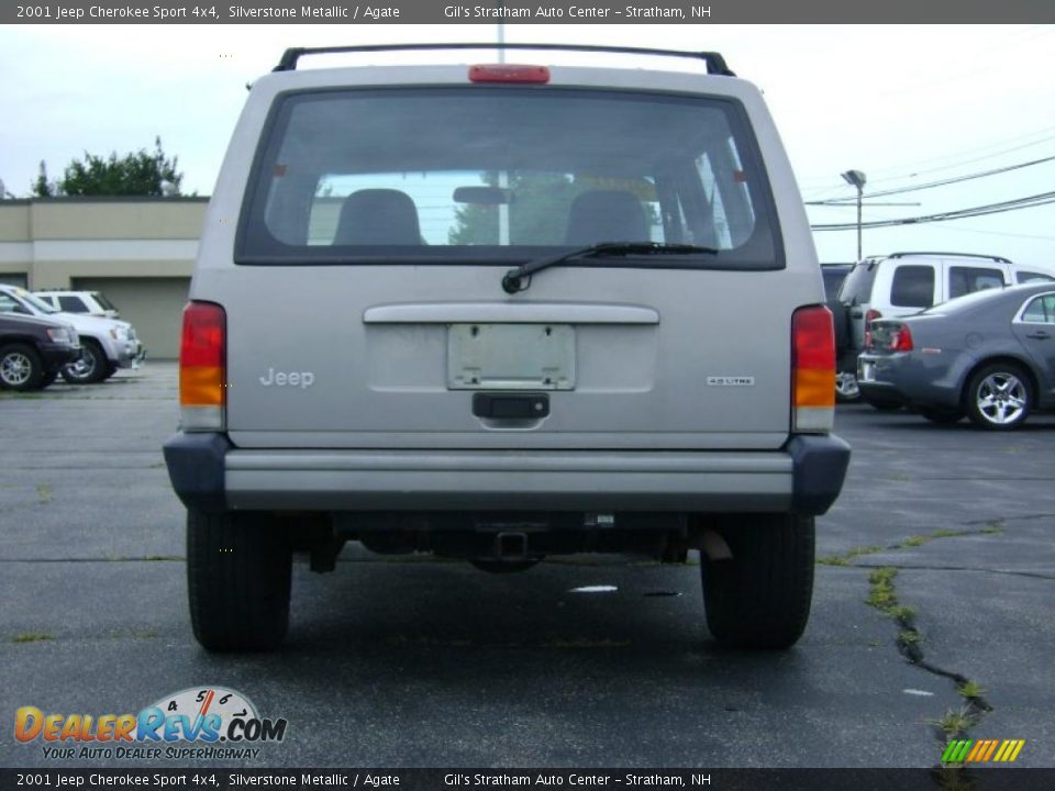 2001 Jeep Cherokee Sport 4x4 Silverstone Metallic / Agate Photo #6