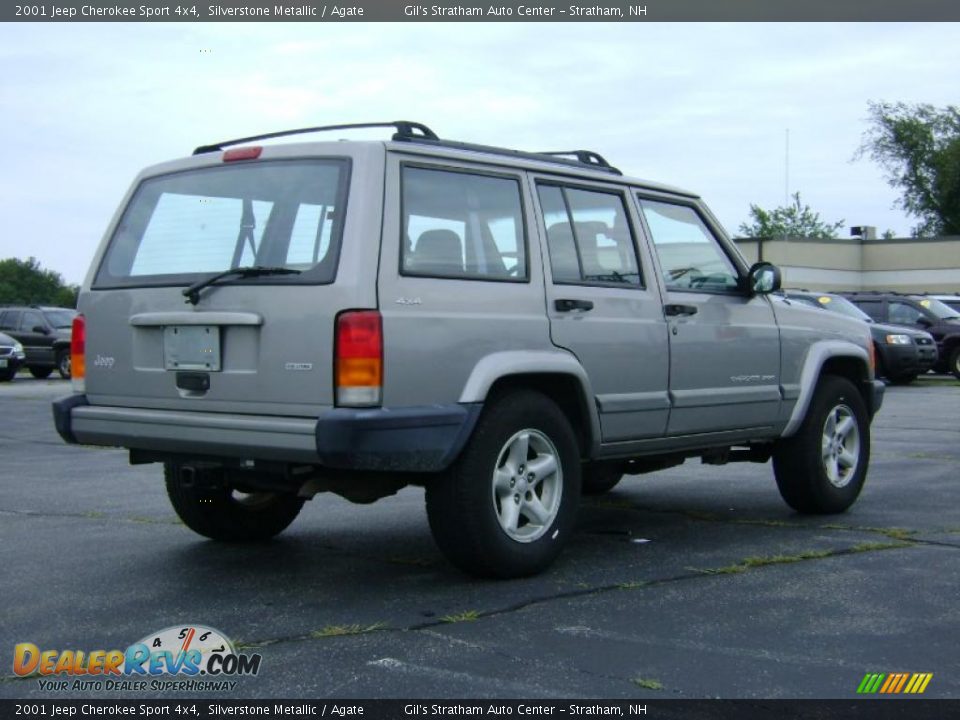2001 Jeep Cherokee Sport 4x4 Silverstone Metallic / Agate Photo #7