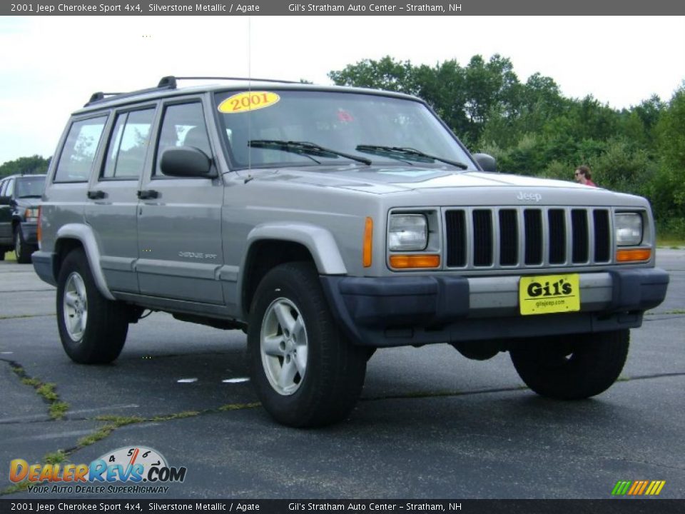 2001 Jeep Cherokee Sport 4x4 Silverstone Metallic / Agate Photo #9