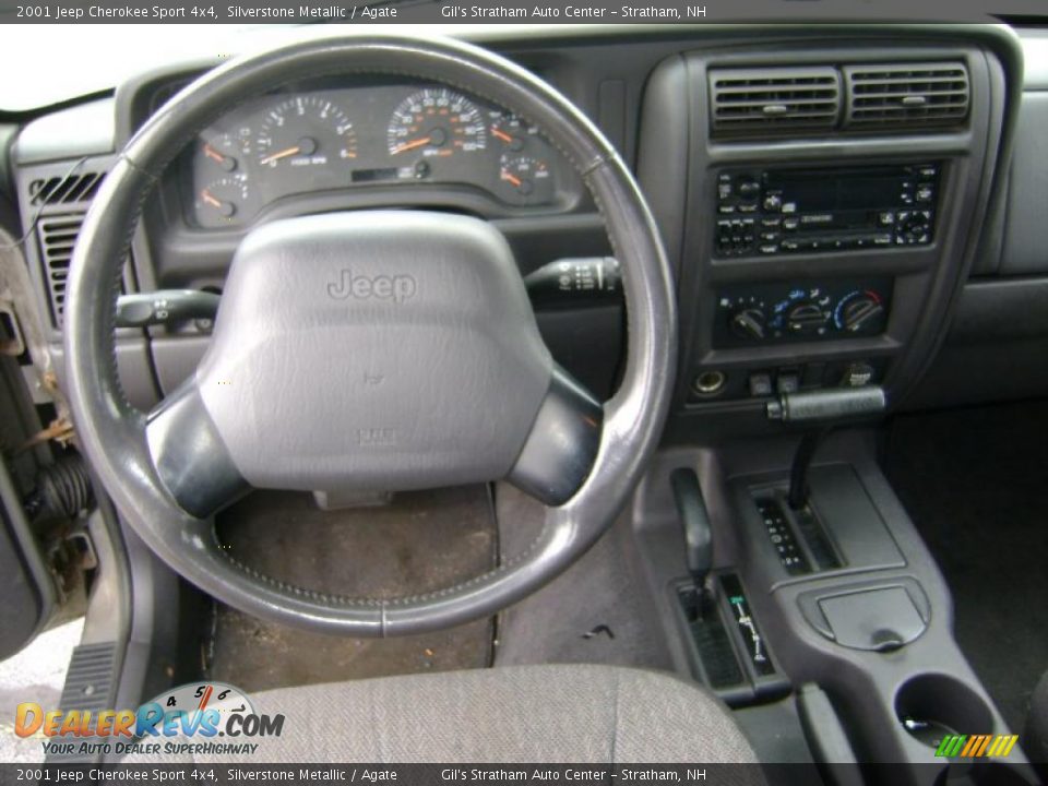 2001 Jeep Cherokee Sport 4x4 Silverstone Metallic / Agate Photo #13