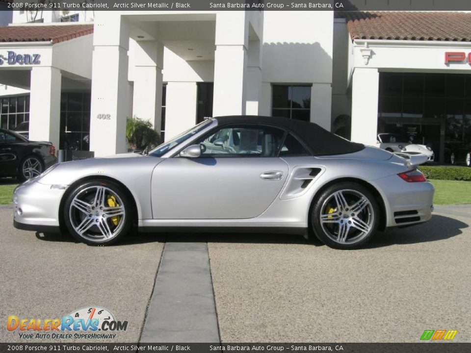 2008 Porsche 911 Turbo Cabriolet Arctic Silver Metallic / Black Photo #3