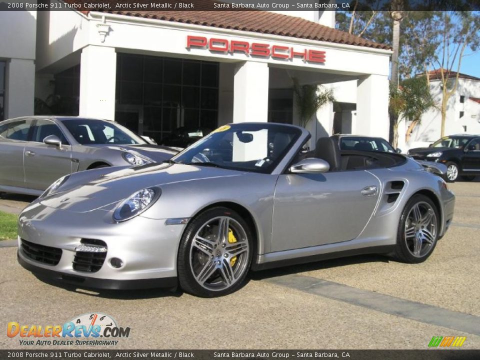 2008 Porsche 911 Turbo Cabriolet Arctic Silver Metallic / Black Photo #32