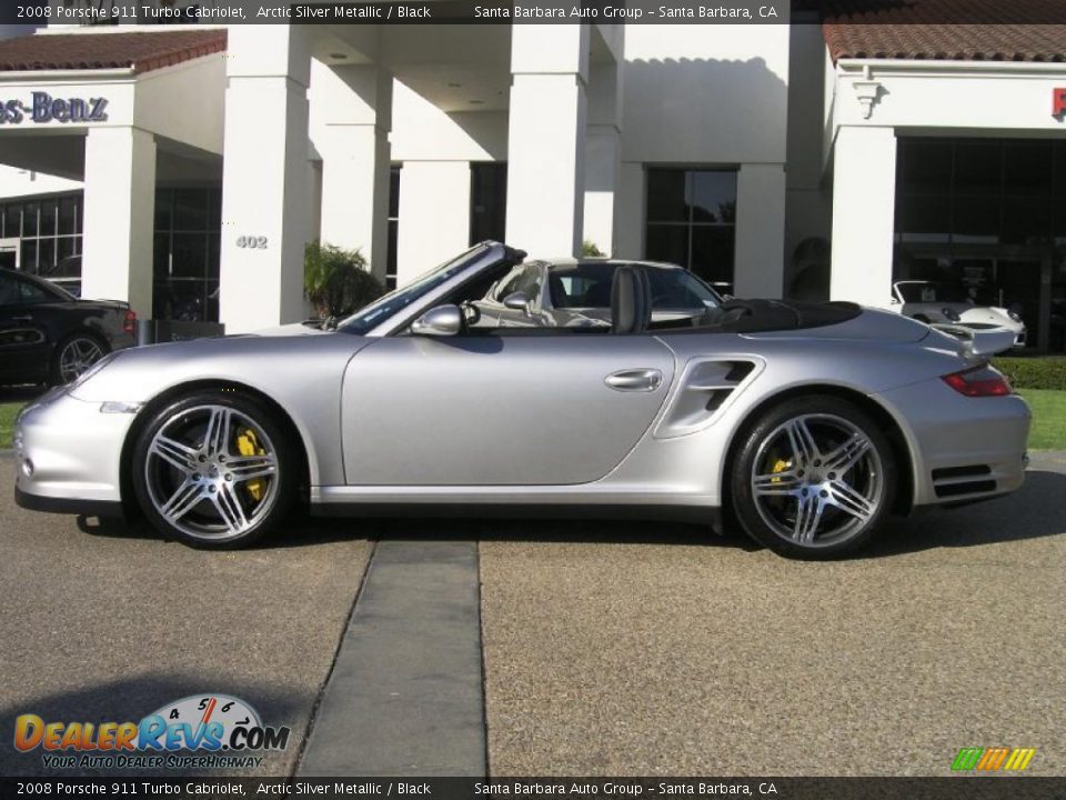 2008 Porsche 911 Turbo Cabriolet Arctic Silver Metallic / Black Photo #34