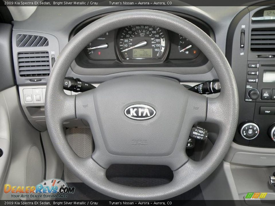 2009 Kia Spectra EX Sedan Bright Silver Metallic / Gray Photo #12