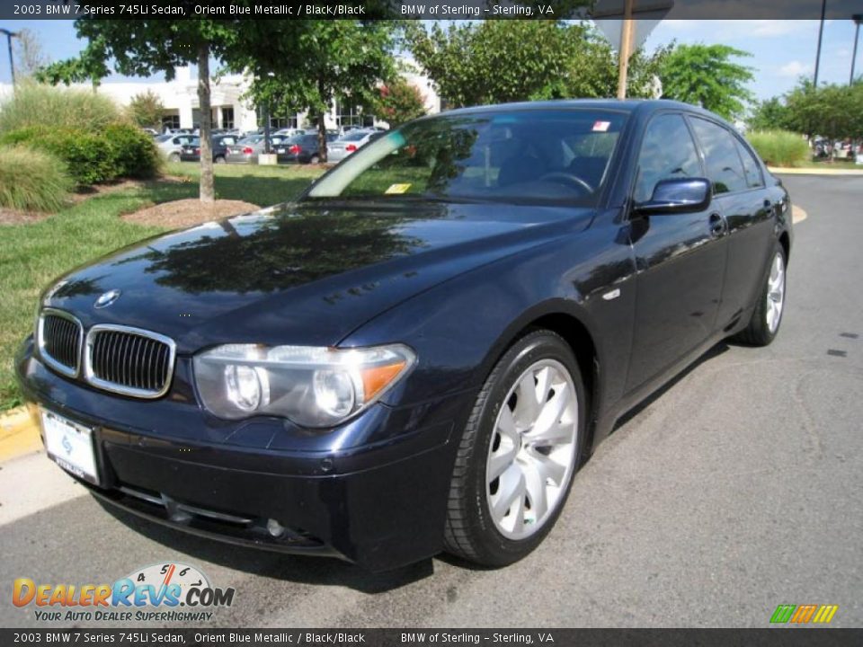2003 BMW 7 Series 745Li Sedan Orient Blue Metallic / Black/Black Photo #2