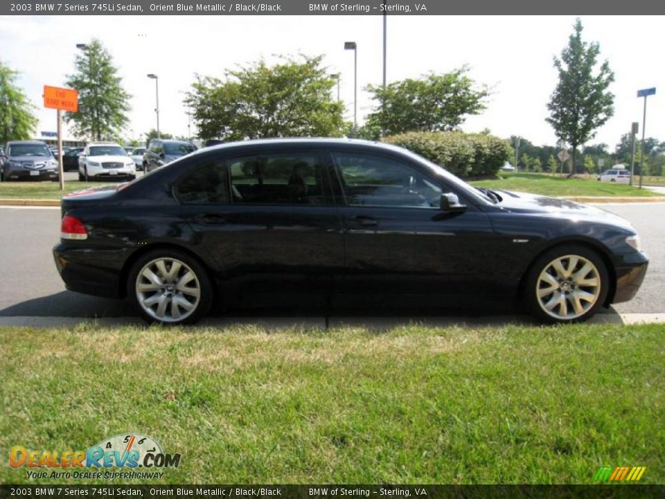 2003 BMW 7 Series 745Li Sedan Orient Blue Metallic / Black/Black Photo #7