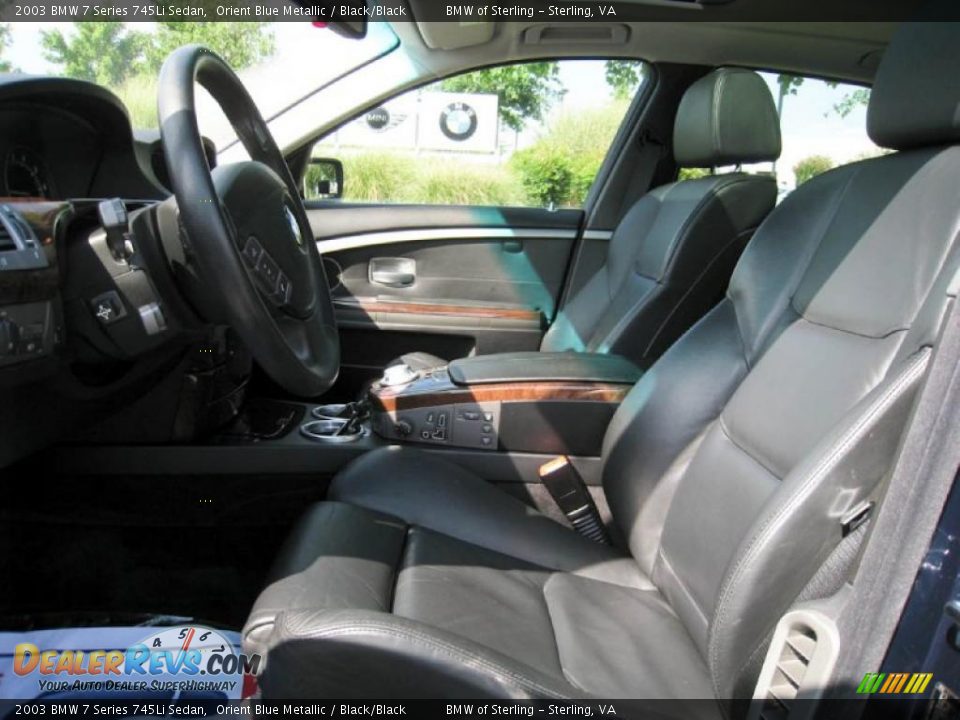 2003 BMW 7 Series 745Li Sedan Orient Blue Metallic / Black/Black Photo #14