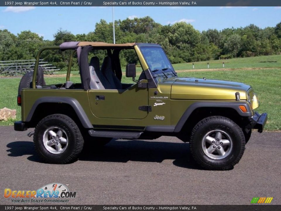 1997 Jeep Wrangler Sport 4x4 Citron Pearl / Gray Photo #3