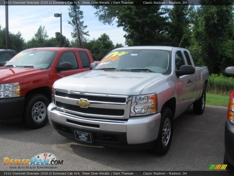 2010 Chevrolet Silverado 1500 LS Extended Cab 4x4 Sheer Silver Metallic / Dark Titanium Photo #1