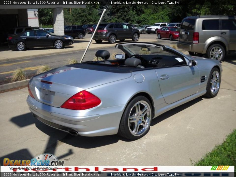 2005 Mercedes-Benz SL 500 Roadster Brilliant Silver Metallic / Ash Photo #2