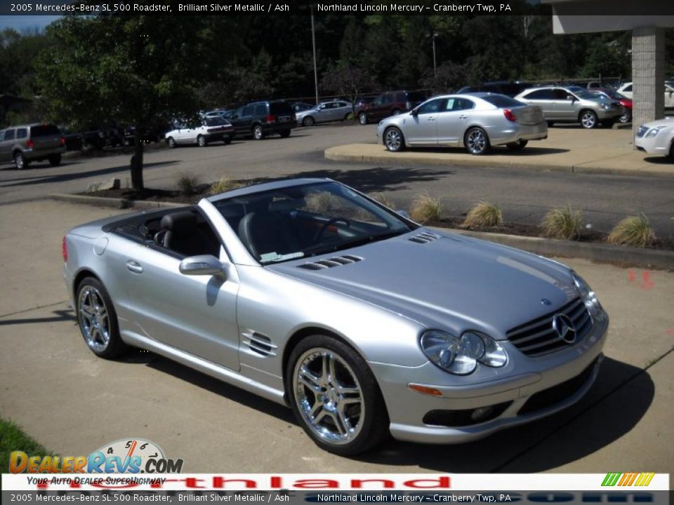 2005 Mercedes-Benz SL 500 Roadster Brilliant Silver Metallic / Ash Photo #15