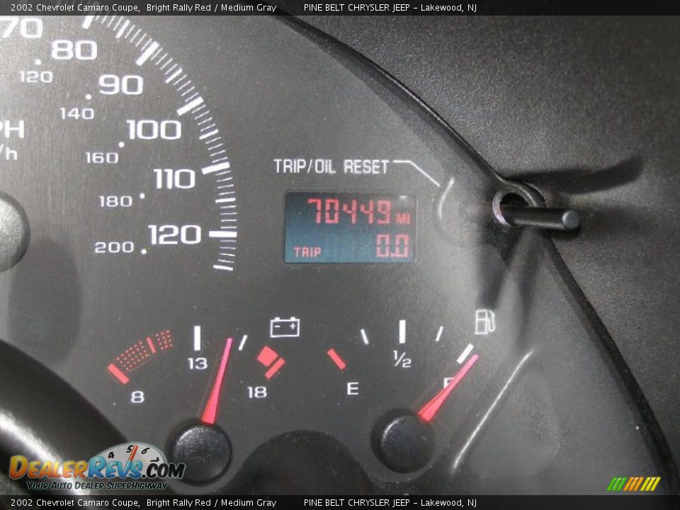 2002 Chevrolet Camaro Coupe Bright Rally Red / Medium Gray Photo #15