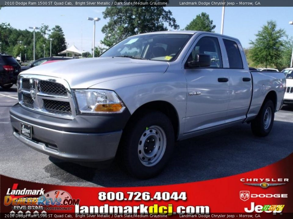 2010 Dodge Ram 1500 ST Quad Cab Bright Silver Metallic / Dark Slate/Medium Graystone Photo #1
