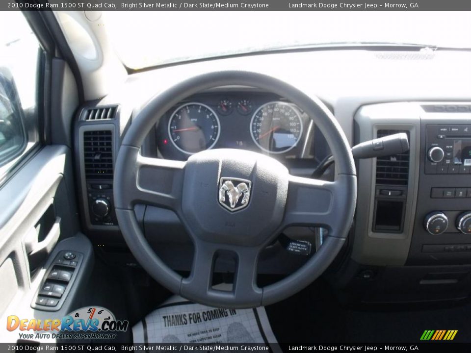 2010 Dodge Ram 1500 ST Quad Cab Bright Silver Metallic / Dark Slate/Medium Graystone Photo #11