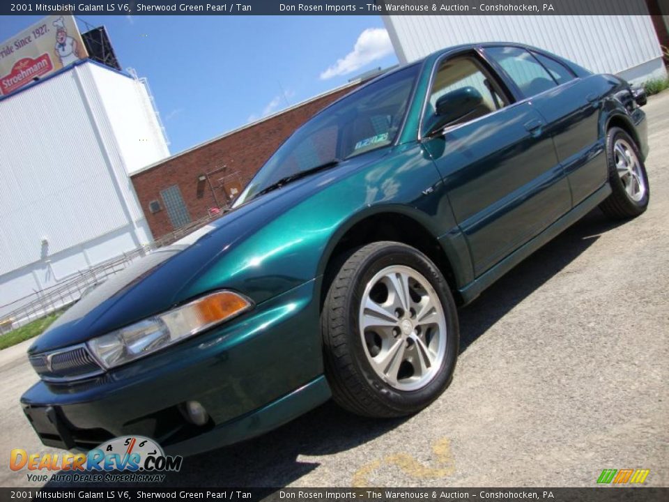 2001 Mitsubishi Galant LS V6 Sherwood Green Pearl / Tan Photo #1