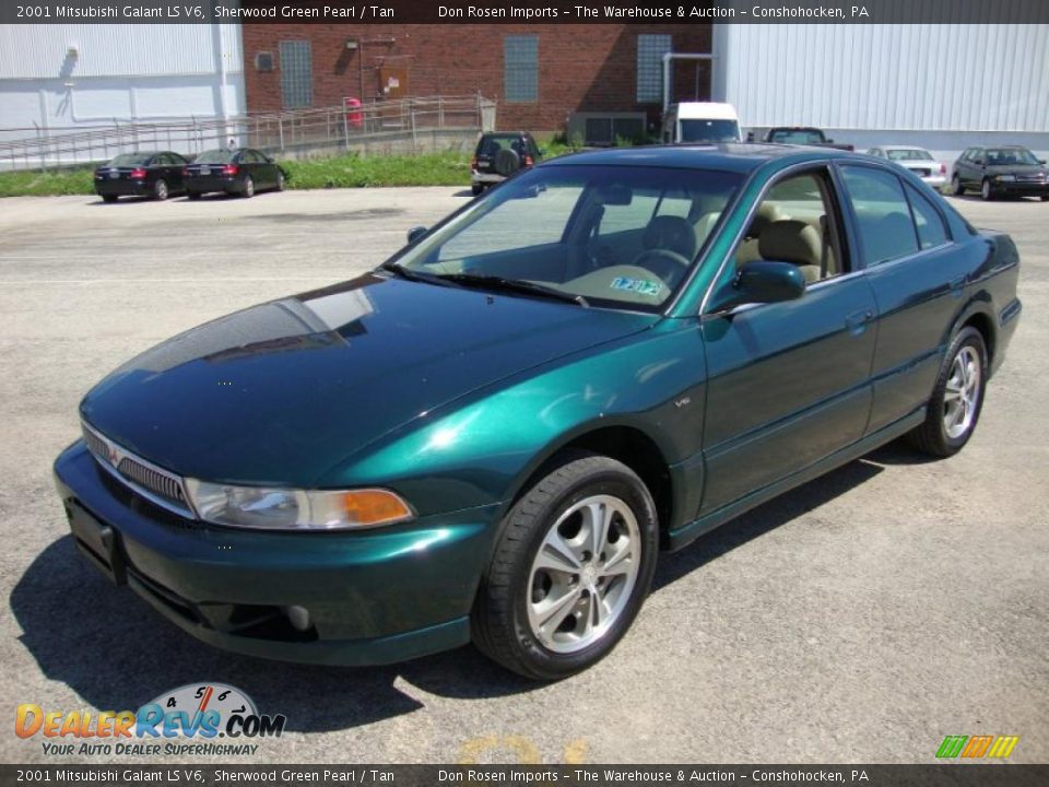 2001 Mitsubishi Galant LS V6 Sherwood Green Pearl / Tan Photo #2