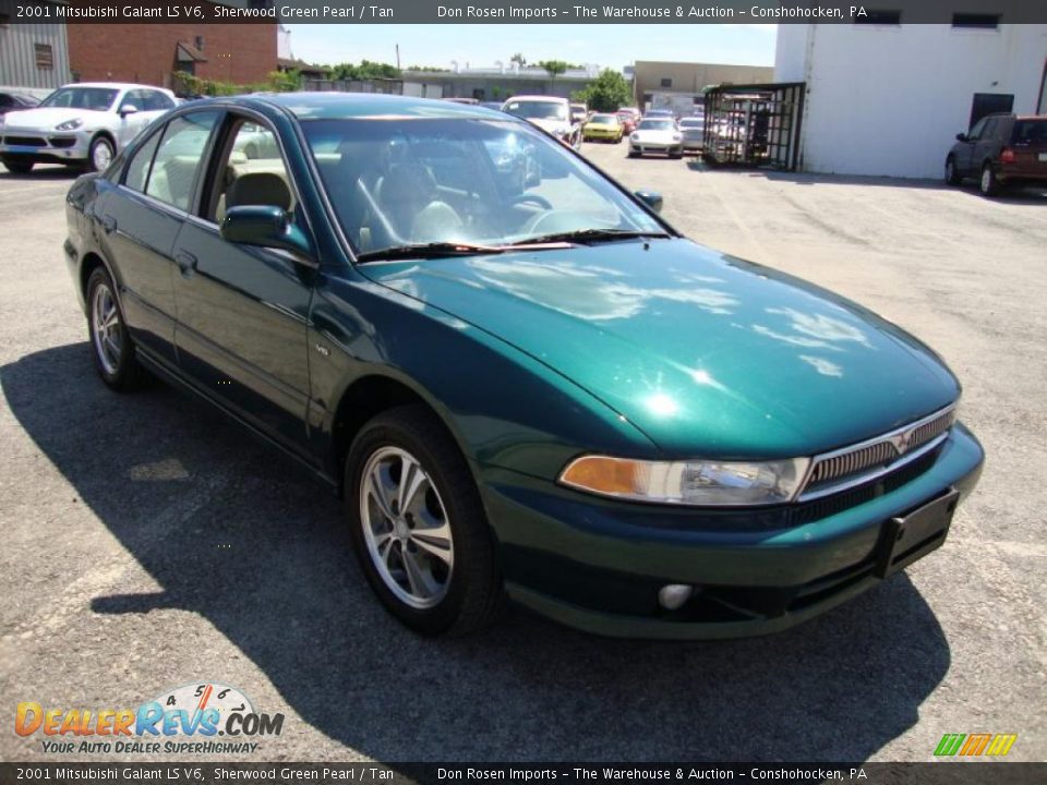 2001 Mitsubishi Galant LS V6 Sherwood Green Pearl / Tan Photo #4