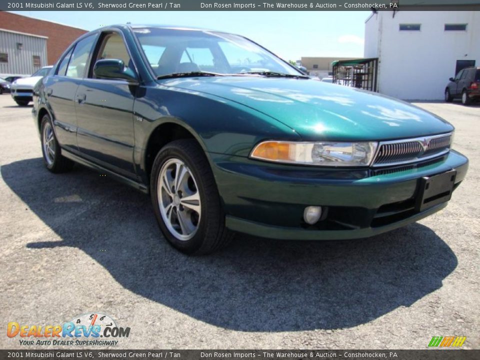 2001 Mitsubishi Galant LS V6 Sherwood Green Pearl / Tan Photo #5