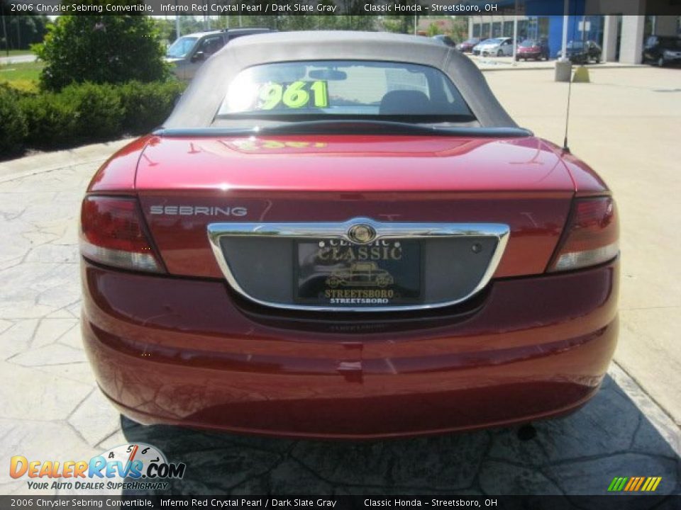 2006 Chrysler Sebring Convertible Inferno Red Crystal Pearl / Dark Slate Gray Photo #7