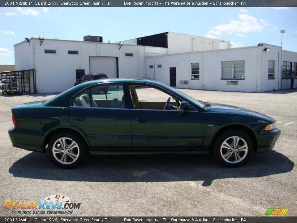 2001 Mitsubishi Galant LS V6 Sherwood Green Pearl / Tan Photo #7